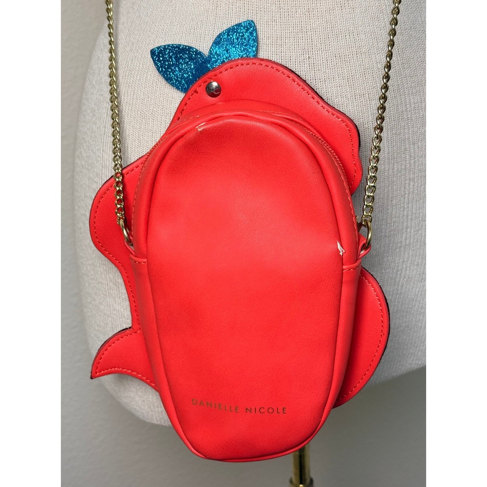 Danielle Nicole Disney Ariel Little Mermaid Crossbody Bag Red Gold Chain Strap - Picture 3 of 10
